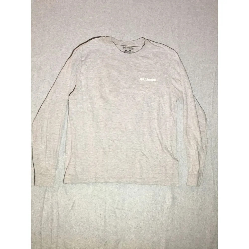 Mens Columbia Shirt Size Medium Cotton Blend Long Sleeve Large Logo Casual